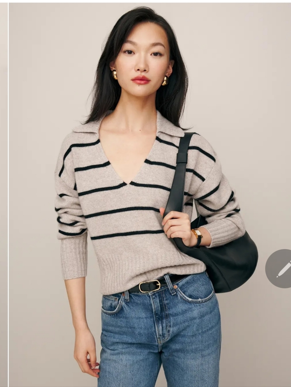 Beckie Cashmere Collared Sweater